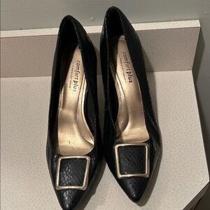 Comfort Plus by Predictions Black Heels with Buckle